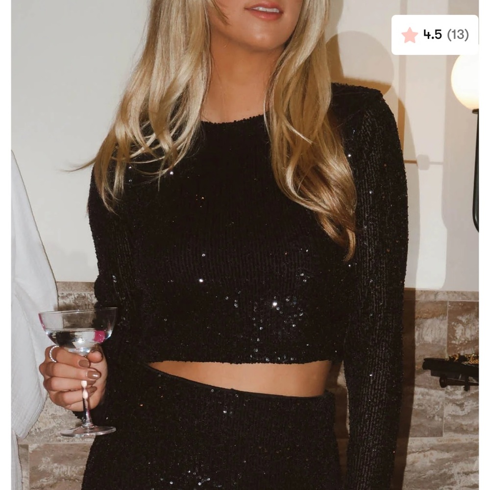 Show Me Your MuMu Last Call Top in Midnight Glitz Sequins